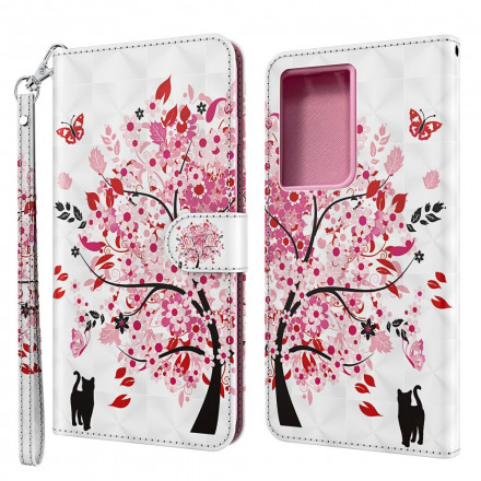 Housse Samsung Galaxy S21 Ultra 5G Arbre Rose