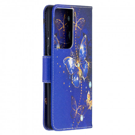 Housse Samsung Galaxy S21 Ultra 5G Papillons Rois Housse Samsung Galaxy S21 Ultra 5G Papillons Rois