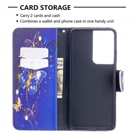 Housse Samsung Galaxy S21 Ultra 5G Papillons Rois Housse Samsung Galaxy S21 Ultra 5G Papillons Rois