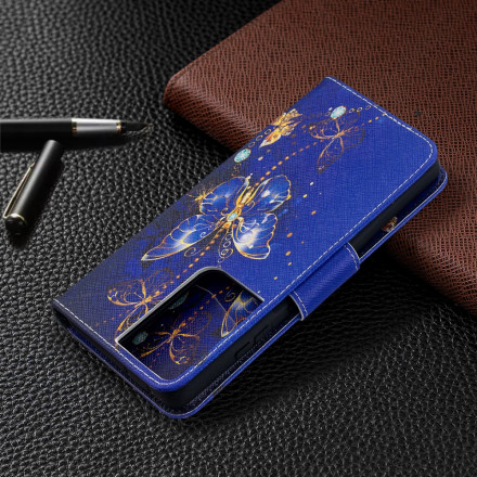 Housse Samsung Galaxy S21 Ultra 5G Papillons Rois Housse Samsung Galaxy S21 Ultra 5G Papillons Rois
