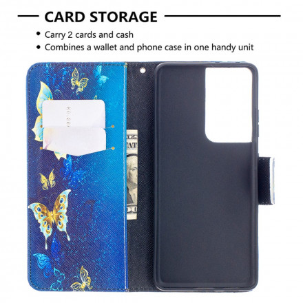 Housse Samsung Galaxy S21 Ultra 5G Papillons Rois