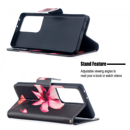 Housse Samsung Galaxy S21 Ultra 5G Fleur Rose Housse Samsung Galaxy S21 Ultra 5G Fleur Rose