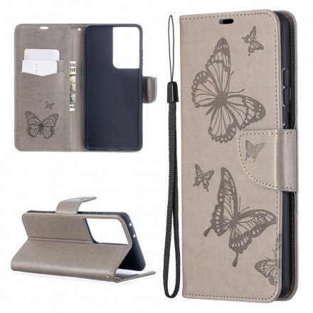 Housse Samsung Galaxy S21 Ultra 5G Les Papillons en Vol avec Lanière Housse Samsung Galaxy S21 Ultra 5G Les Papillons en Vol avec Lanière