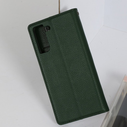 Flip Cover Samsung Galaxy S21 5G Effet Cuir HANMAN