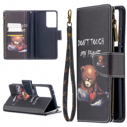 Housse Samsung Galaxy S21 Ultra 5G Poche Zippée Ours Housse Samsung Galaxy S21 Ultra 5G Poche Zippée Ours