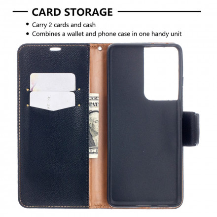 Housse Samsung Galaxy S21 Ultra 5G Litchi Rabat Oblique Housse Samsung Galaxy S21 Ultra 5G Litchi Rabat Oblique