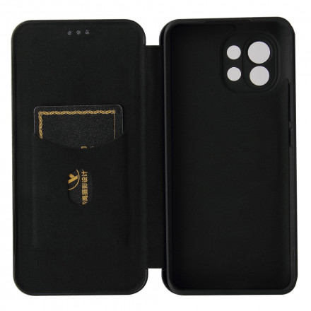 Flip Cover Xiaomi Mi 11 Fibre Carbone avec Anneau Support