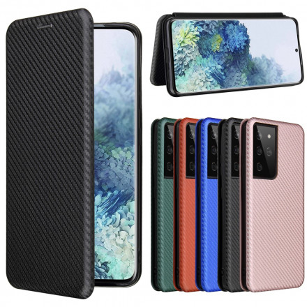 Flip Cover Samsung Galaxy S21 Ultra 5G Fibre Carbone Flip Cover Samsung Galaxy S21 Ultra 5G Fibre Carbone
