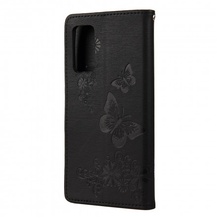 Housse Samsung Galaxy A72 5G Splendides Papillons à Lanière Housse Samsung Galaxy A72 5G Splendides Papillons à Lanière