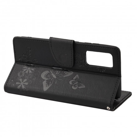 Housse Samsung Galaxy A72 5G Splendides Papillons à Lanière Housse Samsung Galaxy A72 5G Splendides Papillons à Lanière