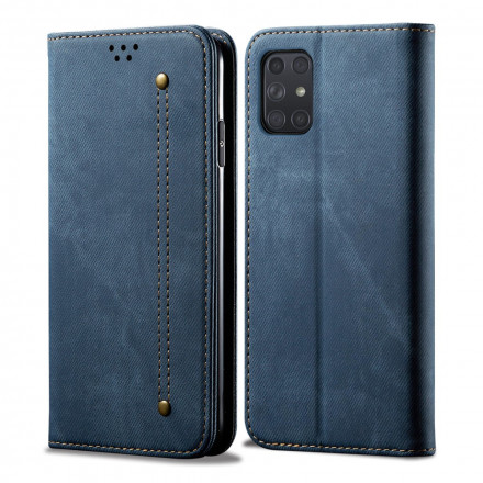 Flip Cover Samsung Galaxy A72 5G Tissu Jeans Flip Cover Samsung Galaxy A72 5G Tissu Jeans