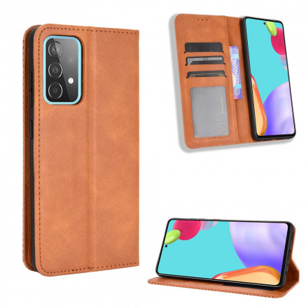 Flip Cover Samsung Galaxy A72 5G Effet Cuir Vintage Stylisé Flip Cover Samsung Galaxy A72 5G Effet Cuir Vintage Stylisé