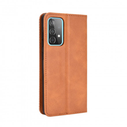 Flip Cover Samsung Galaxy A72 5G Effet Cuir Vintage Stylisé Flip Cover Samsung Galaxy A72 5G Effet Cuir Vintage Stylisé