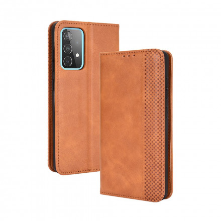 Flip Cover Samsung Galaxy A72 5G Effet Cuir Vintage Stylisé Flip Cover Samsung Galaxy A72 5G Effet Cuir Vintage Stylisé