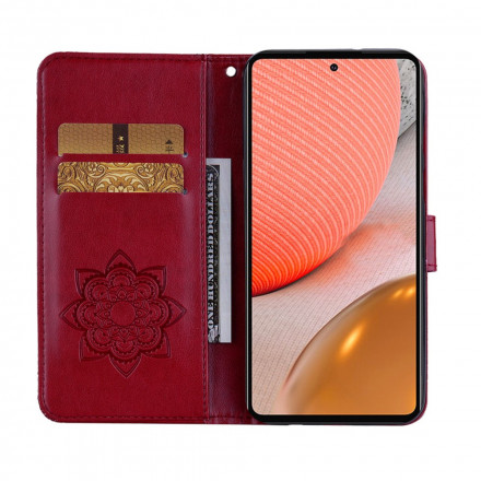 Housse Samsung Galaxy A72 5G Hibou Mandala et Breloque Housse Samsung Galaxy A72 5G Hibou Mandala et Breloque