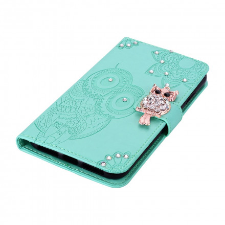 Housse Samsung Galaxy A72 5G Hibou Mandala et Breloque Housse Samsung Galaxy A72 5G Hibou Mandala et Breloque