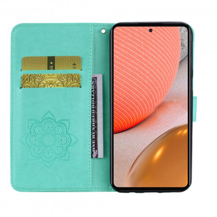 Housse Samsung Galaxy A72 5G Hibou Mandala et Breloque