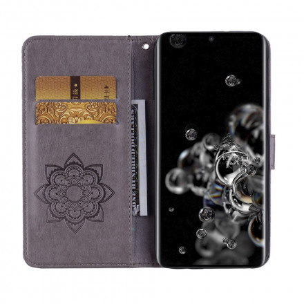 Housse Samsung Galaxy S21 Ultra 5G Hibou Mandala et Breloque Housse Samsung Galaxy S21 Ultra 5G Hibou Mandala et Breloque