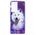 Coque Samsung Galaxy S21 Ultra 5G Série Loup Fluorescente