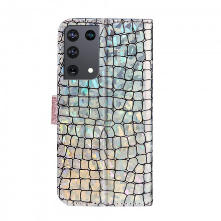Housse Samsung Galaxy S21 Ultra 5G Croco Diamants Housse Samsung Galaxy S21 Ultra 5G Croco Diamants