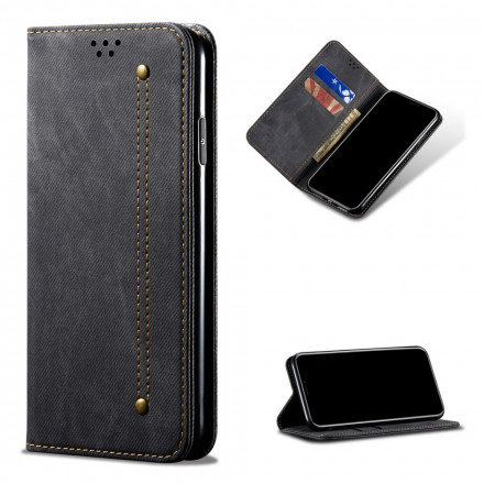 Flip Cover Samsung Galaxy S21 Ultra 5G Tissu Jeans Flip Cover Samsung Galaxy S21 Ultra 5G Tissu Jeans