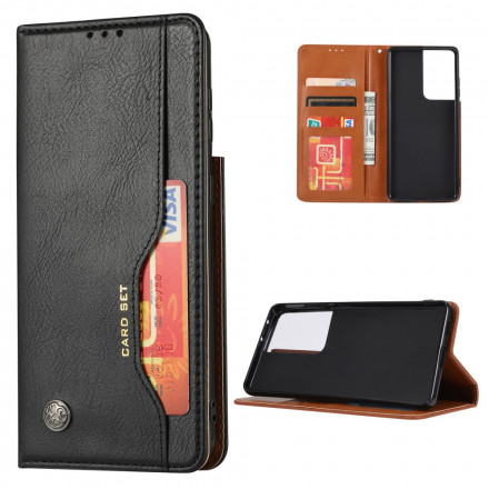 Flip Cover Samsung Galaxy S21 Ultra 5G Simili Cuir Porte-Cartes Flip Cover Samsung Galaxy S21 Ultra 5G Simili Cuir Porte-Cartes