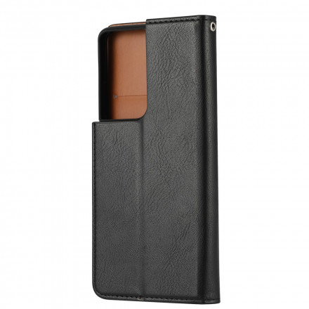 Flip Cover Samsung Galaxy S21 Ultra 5G Simili Cuir Porte-Cartes Flip Cover Samsung Galaxy S21 Ultra 5G Simili Cuir Porte-Cartes
