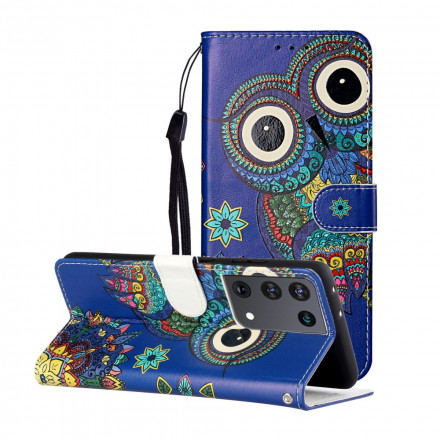 Housse Samsung Galaxy S21 Ultra 5G Hibou en Mandala Housse Samsung Galaxy S21 Ultra 5G Hibou en Mandala