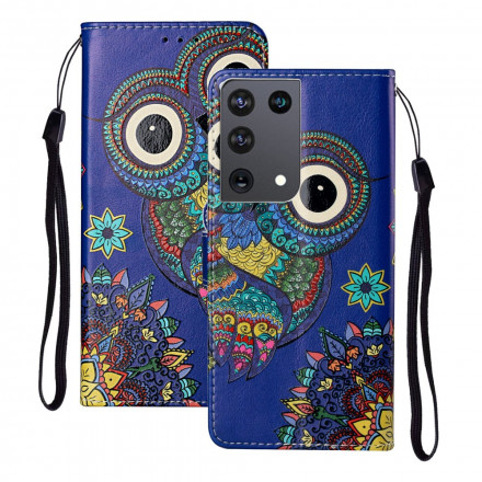 Housse Samsung Galaxy S21 Ultra 5G Hibou en Mandala Housse Samsung Galaxy S21 Ultra 5G Hibou en Mandala