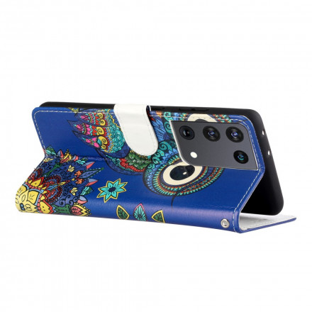 Housse Samsung Galaxy S21 Ultra 5G Hibou en Mandala Housse Samsung Galaxy S21 Ultra 5G Hibou en Mandala