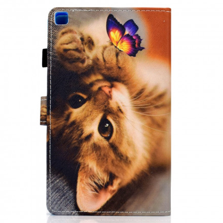 Housse Samsung Galaxy Tab A7 (2020) Mon Chaton et Papillon Housse Samsung Galaxy Tab A7 (2020) Mon Chaton et Papillon