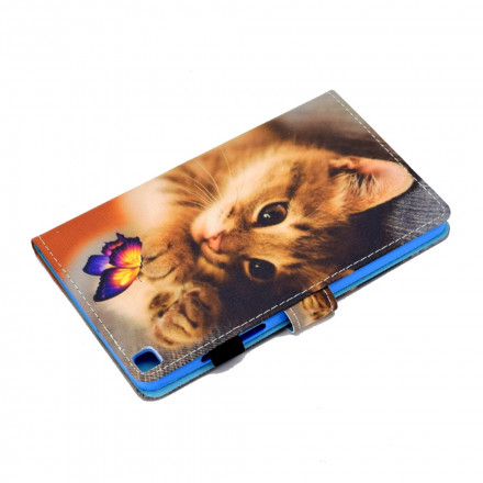Housse Samsung Galaxy Tab A7 (2020) Mon Chaton et Papillon Housse Samsung Galaxy Tab A7 (2020) Mon Chaton et Papillon