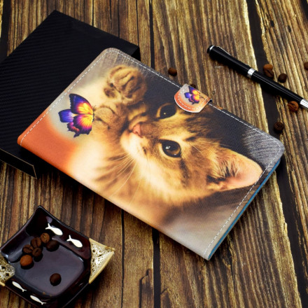 Housse Samsung Galaxy Tab A7 (2020) Mon Chaton et Papillon Housse Samsung Galaxy Tab A7 (2020) Mon Chaton et Papillon