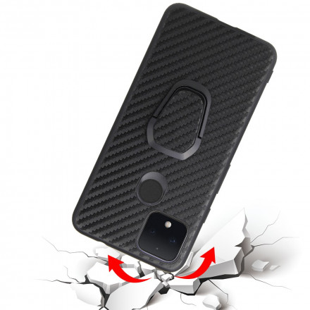 Coque Google Pixel 4a 5G Fibre Carbone Anneau-Support Coque Google Pixel 4a 5G Fibre Carbone Anneau-Support