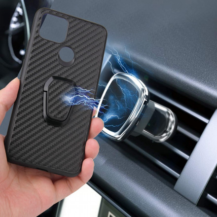Coque Google Pixel 4a 5G Fibre Carbone Anneau-Support Coque Google Pixel 4a 5G Fibre Carbone Anneau-Support