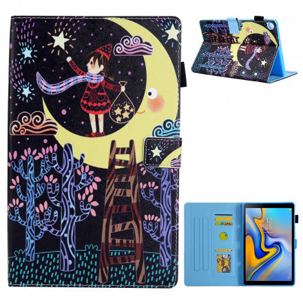 Housse Samsung Galaxy Tab A7 (2020) Fillette à la Lune Housse Samsung Galaxy Tab A7 (2020) Fillette à la Lune