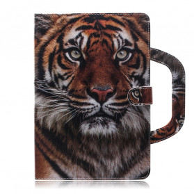 Housse Samsung Galaxy Tab A7 (2020) Tigre avec Poignée