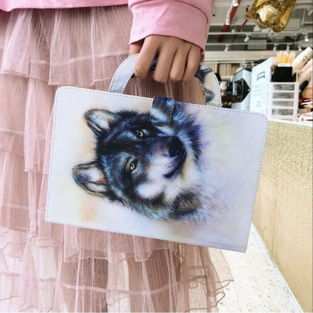Housse Samsung Galaxy Tab A7 (2020) Loup avec Poignée Housse Samsung Galaxy Tab A7 (2020) Loup avec Poignée