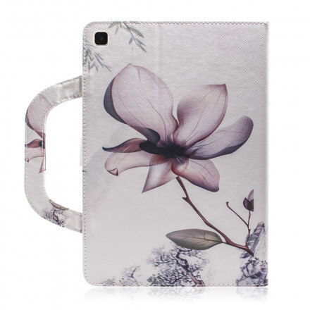 Housse Samsung Galaxy Tab A7 (2020) Fleur Vintage avec Poignée Housse Samsung Galaxy Tab A7 (2020) Fleur Vintage avec Poignée