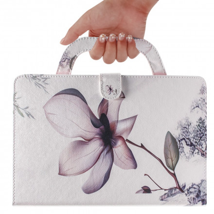 Housse Samsung Galaxy Tab A7 (2020) Fleur Vintage avec Poignée Housse Samsung Galaxy Tab A7 (2020) Fleur Vintage avec Poignée