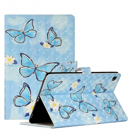 Housse Samsung Galaxy Tab A7 (2020) Papillons Bleus Housse Samsung Galaxy Tab A7 (2020) Papillons Bleus