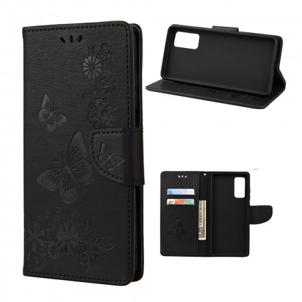Housse Samsung Galaxy A52 5G Splendides Papillons à Lanière Housse Samsung Galaxy A52 5G Splendides Papillons à Lanière