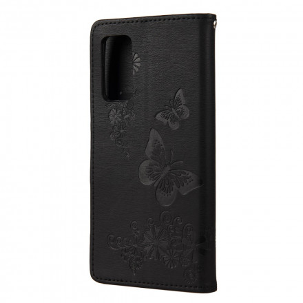 Housse Samsung Galaxy A52 5G Splendides Papillons à Lanière Housse Samsung Galaxy A52 5G Splendides Papillons à Lanière