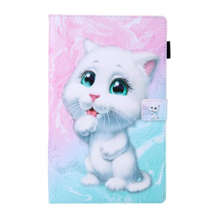 Housse Samsung Galaxy Tab A7 (2020) Chaton Marbre Housse Samsung Galaxy Tab A7 (2020) Chaton Marbre