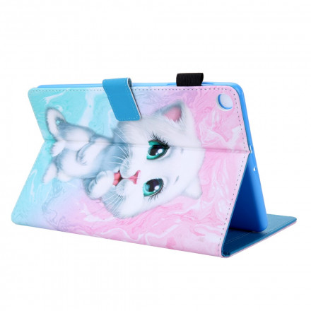Housse Samsung Galaxy Tab A7 (2020) Chaton Marbre Housse Samsung Galaxy Tab A7 (2020) Chaton Marbre