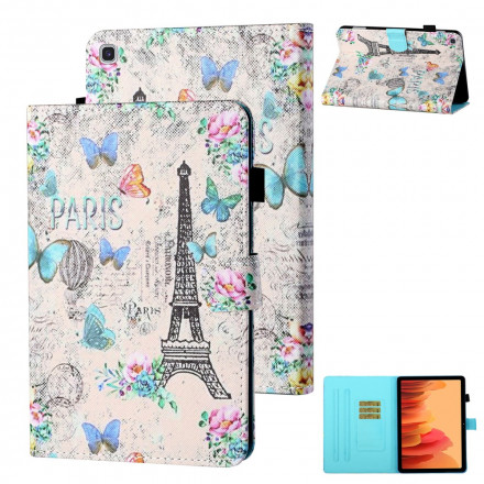Housse Samsung Galaxy Tab A7 (2020) Tour Eiffel Papillons Housse Samsung Galaxy Tab A7 (2020) Tour Eiffel Papillons