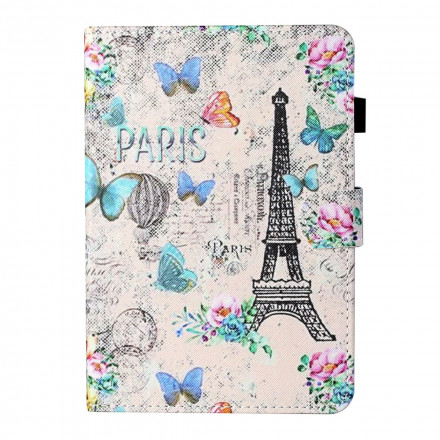 Housse Samsung Galaxy Tab A7 (2020) Tour Eiffel Papillons