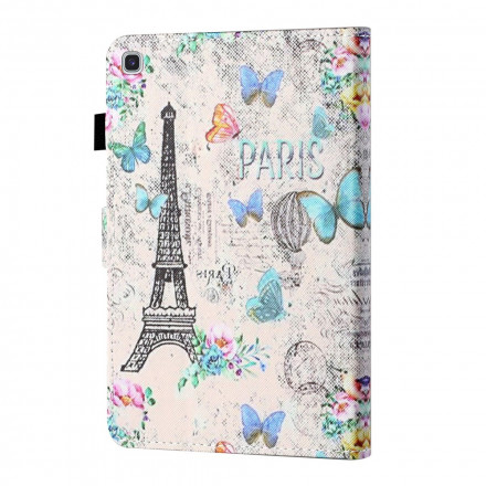 Housse Samsung Galaxy Tab A7 (2020) Tour Eiffel Papillons Housse Samsung Galaxy Tab A7 (2020) Tour Eiffel Papillons