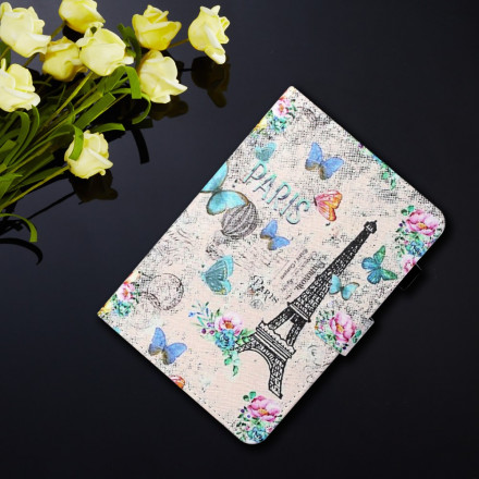 Housse Samsung Galaxy Tab A7 (2020) Tour Eiffel Papillons Housse Samsung Galaxy Tab A7 (2020) Tour Eiffel Papillons