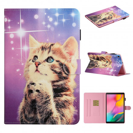 Housse Samsung Galaxy Tab A7 (2020) Chaton Attentif Housse Samsung Galaxy Tab A7 (2020) Chaton Attentif